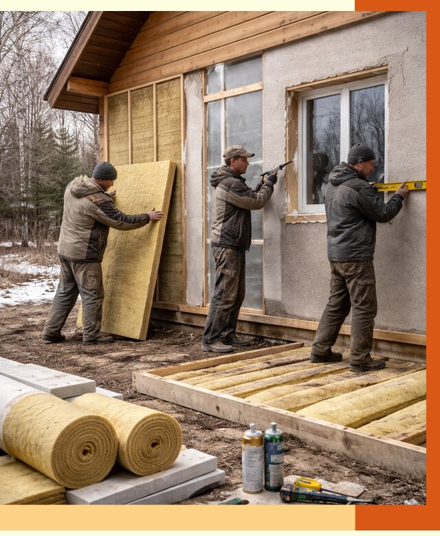 Утепление дачного дома в Ставрополе от 4932 руб/м2 — недорого | ТепломастерСтв