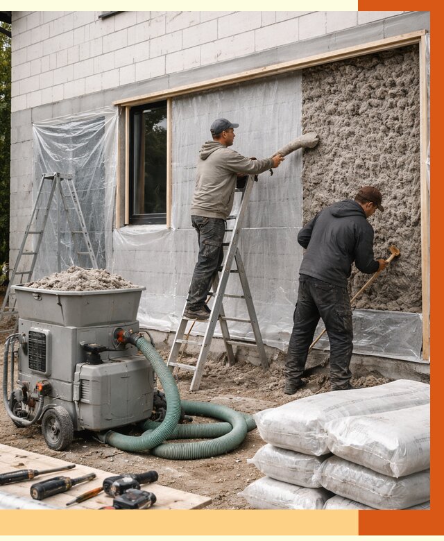 Утепление дома из газобетона эковатой в Ставрополе от 4673 руб./м2 | ТепломастерСтв