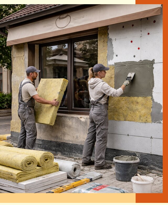 Утепление кафе в Ставрополе от 4361 руб/м2 — комплексно под ключ | ТепломастерСтв